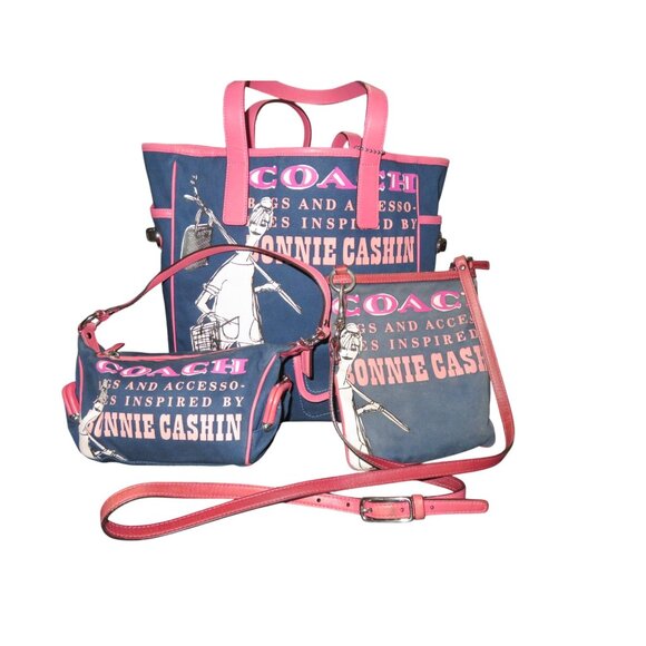 Coach 08 Limited Edition Bonnie Cashin Carry 3 piece collectors SET Gone Fishin